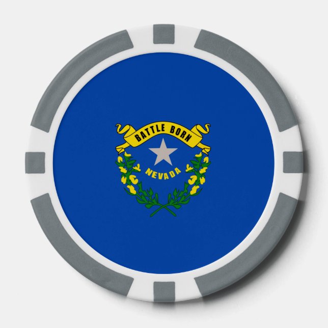 Juego De Fichas De Póquer Diseño de la bandera del estado de Nevada (Anverso)