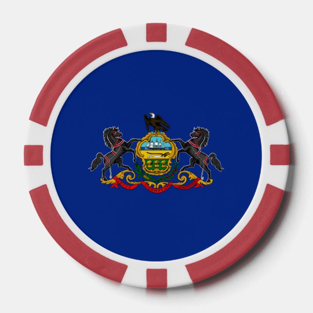 Juego De Fichas De Póquer Diseño de la bandera del estado de Pennsylvania (Anverso)
