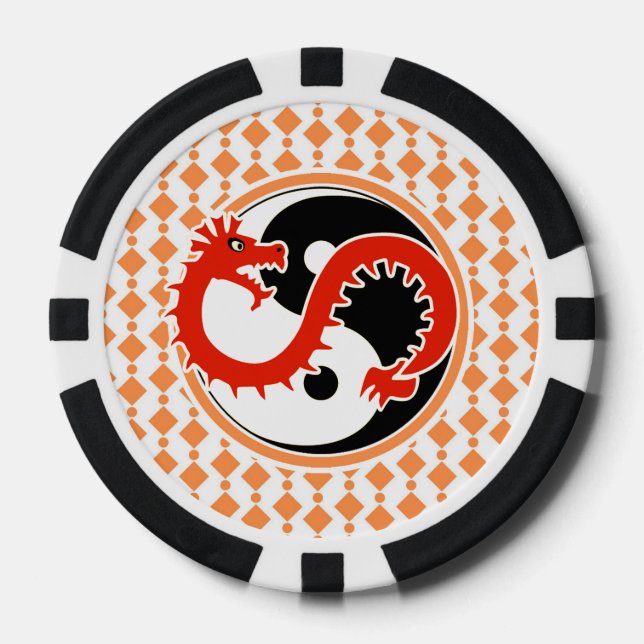 Juego De Fichas De Póquer dragon yin yang (Anverso)