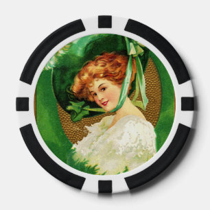 Juego De Fichas De Póquer El desgaste del verde