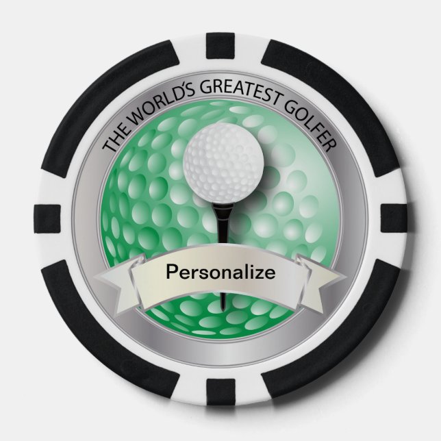 Juego De Fichas De Póquer El mayor golfista del mundo | Nombre DIY (Anverso)