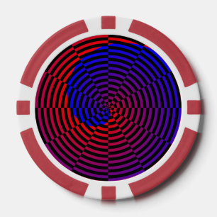 Juego De Fichas De Póquer Espiral roja y azul de Kenneth Yoncich