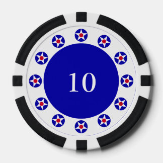 Juego De Fichas De Póquer Estrellas estadounidenses Blue 2