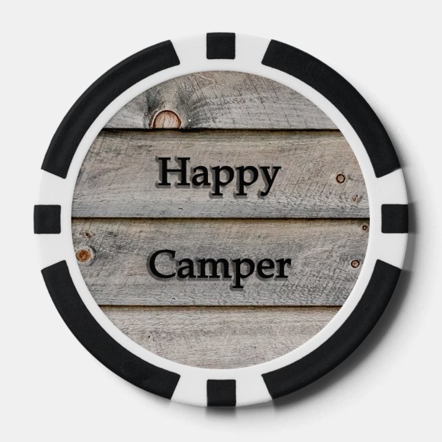Juego De Fichas De Póquer Feliz Camper (Anverso)