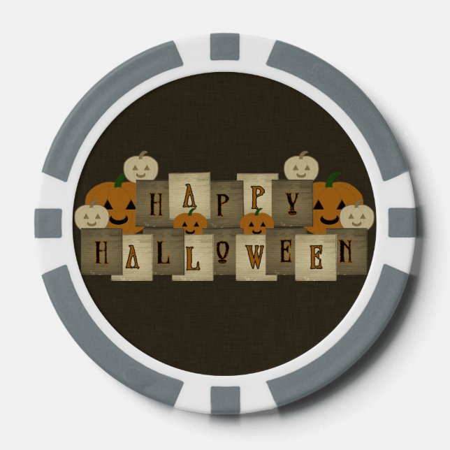 Juego De Fichas De Póquer Feliz Halloween (Anverso)