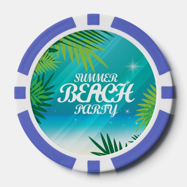 Juego De Fichas De Póquer Fiesta de Summer Beach (Anverso)