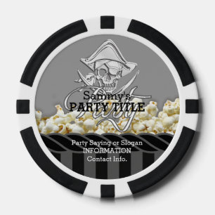 Juego De Fichas De Póquer Fiesta del Día del Pirata Personalizado