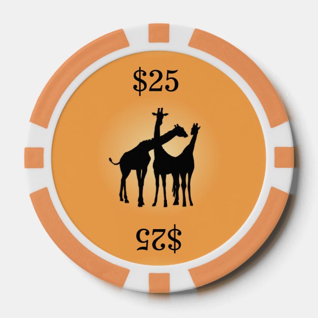 Juego De Fichas De Póquer Flirty Giraffe (Anverso)