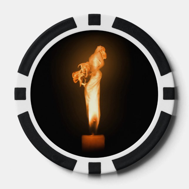 Juego De Fichas De Póquer Fuego de caída (Anverso)