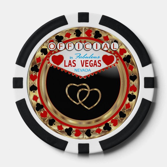 Juego De Fichas De Póquer Funcionario en Las Vegas (Anverso)