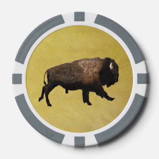 Juego De Fichas De Póquer Galloping Bison (Anverso)