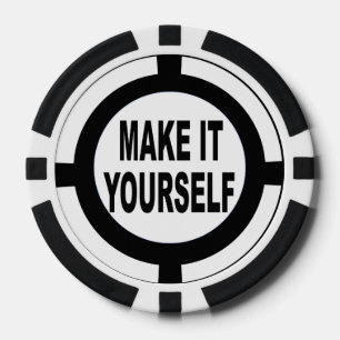 Juego De Fichas De Póquer Hágalo blanco y negro