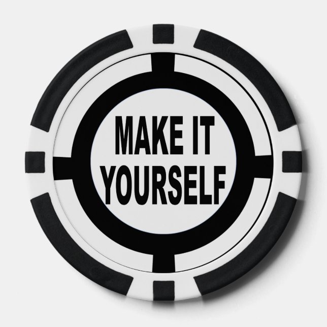 Juego De Fichas De Póquer Hágalo blanco y negro (Anverso)