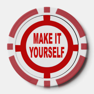 Juego De Fichas De Póquer Hágalo blanco y rojo