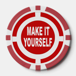 Juego De Fichas De Póquer Hágalo rojo y blanco