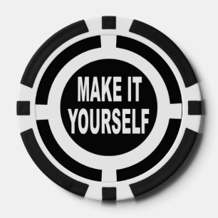 Juego De Fichas De Póquer Hágalo usted mismo negro y blanco