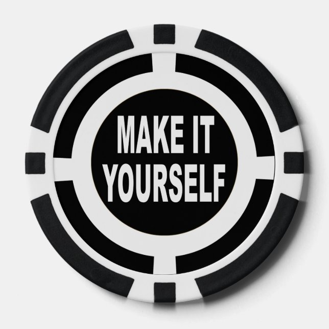 Juego De Fichas De Póquer Hágalo usted mismo negro y blanco (Anverso)