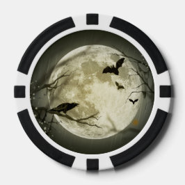 Juego De Fichas De Póquer Halloween Moon Spooky Crows
