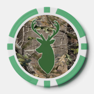 Juego De Fichas De Póquer Hunter camo deer head poker chip