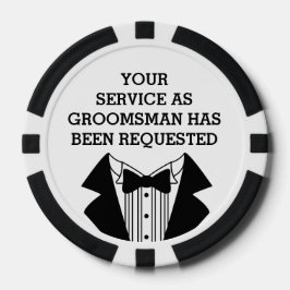 Juego De Fichas De Póquer Invitación del mejor hombre o groomsman del Chip d