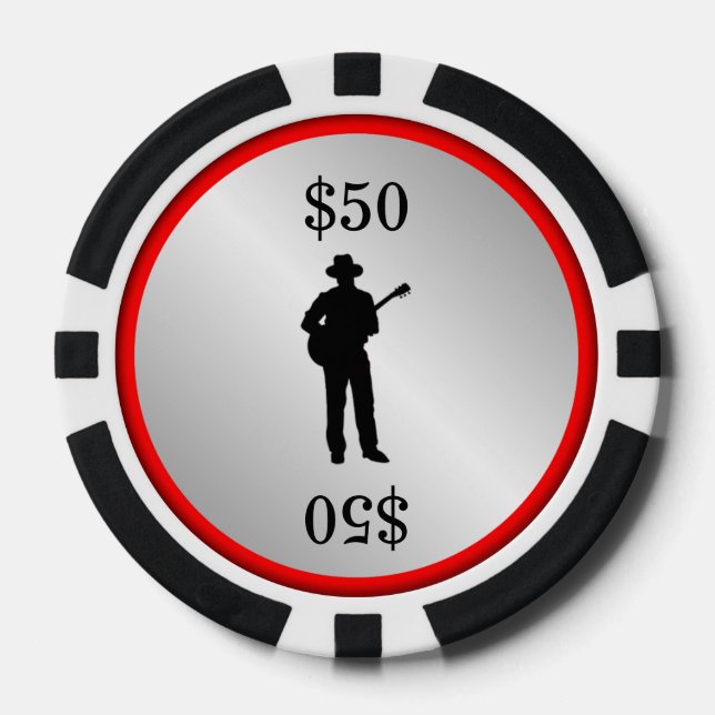 Juego De Fichas De Póquer Jugador de guitarra (Anverso)