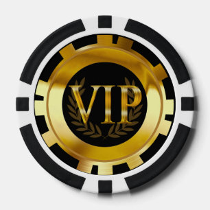 Juego De Fichas De Póquer Lágrima VIP Wreath Las Vegas dorado negro
