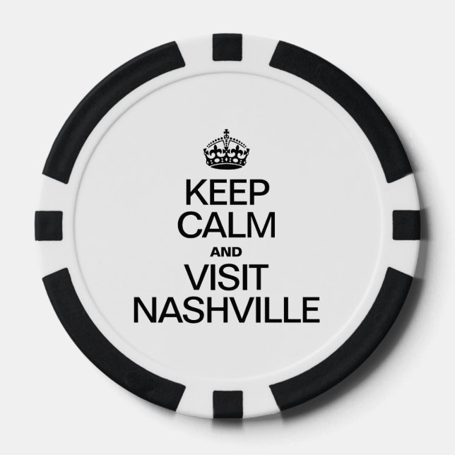 JUEGO DE FICHAS DE PÓQUER MANTENER LA CALMA Y VISITAR NASHVILLE (Anverso)