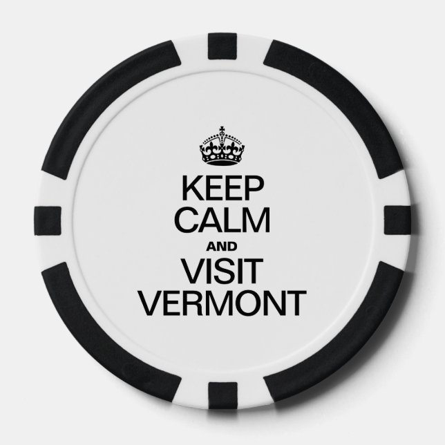 JUEGO DE FICHAS DE PÓQUER MANTENER LA CALMA Y VISITAR VERMONT (Anverso)
