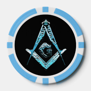 Juego De Fichas De Póquer Mentes masónicas (azul brillante)