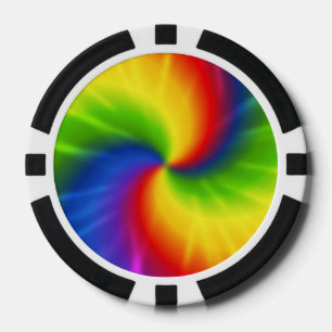 Juego De Fichas De Póquer Modelo del arco iris del teñido anudado