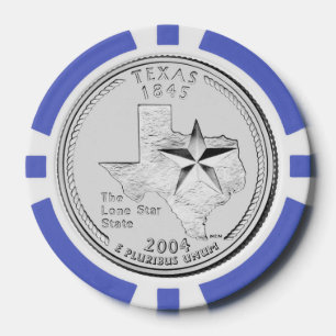 Juego De Fichas De Póquer Moneda de veinticinco centavos del estado de Texas