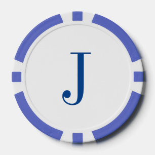 Juego De Fichas De Póquer Monograma personalizado Iniciales Padres Día Chip