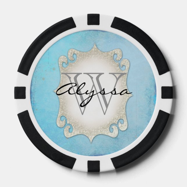 Juego De Fichas De Póquer Monogramado (Anverso)