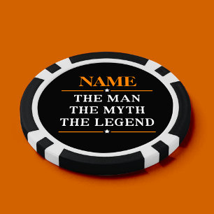 Juego De Fichas De Póquer Nombre Personalizado El Hombre El Mito La Leyenda