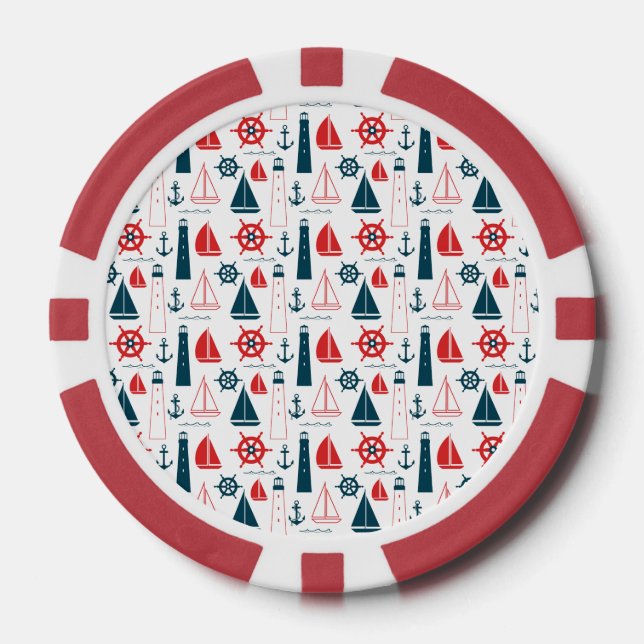 Juego De Fichas De Póquer Patriota Náutico (Anverso)