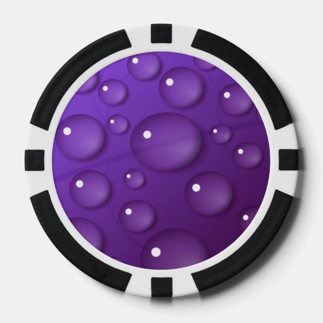 Juego De Fichas De Póquer Patrón de caída de agua púrpura (Anverso)