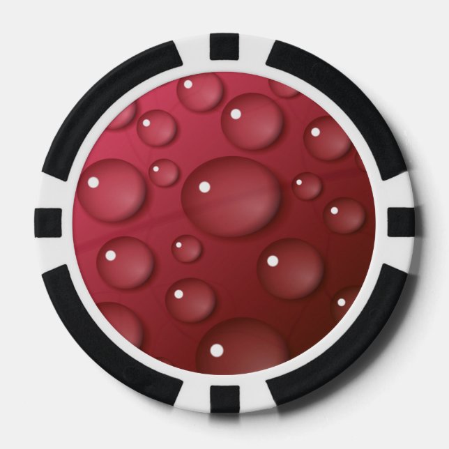 Juego De Fichas De Póquer Patrón de caída de agua roja (Anverso)