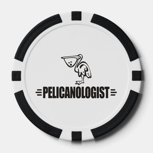 Juego De Fichas De Póquer Pelícano Divertido (Anverso)