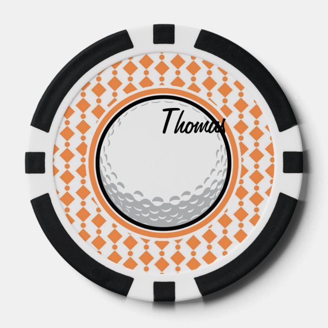 Juego De Fichas De Póquer pelota de golf (Anverso)