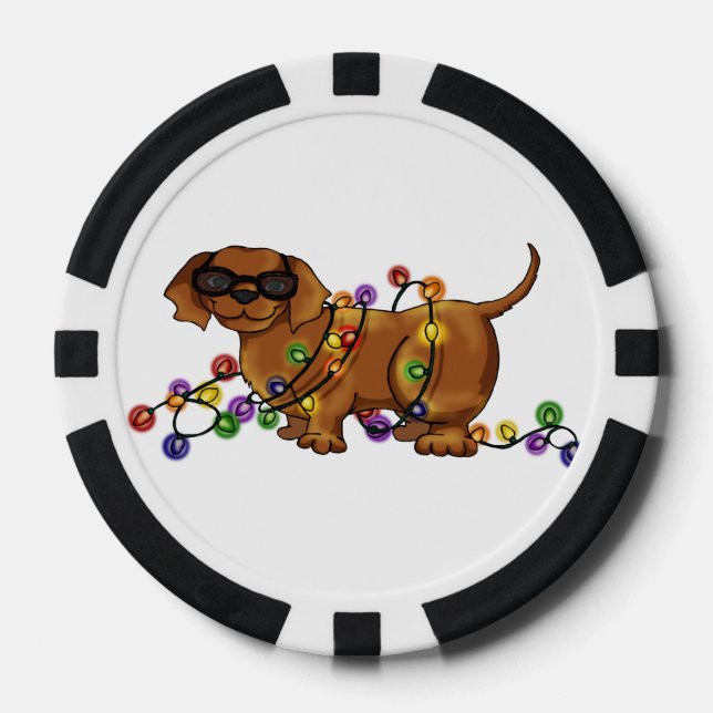Juego De Fichas De Póquer Perro brillante (Anverso)