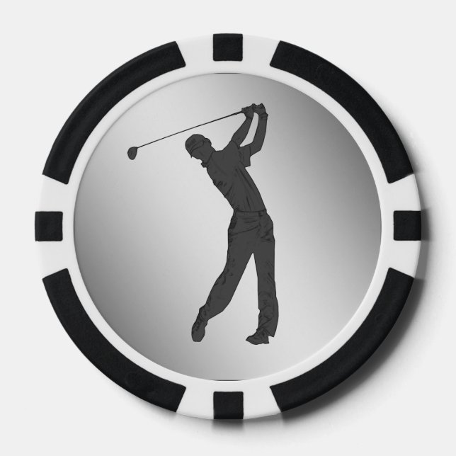 Juego De Fichas De Póquer Personalizable Swinger de golf (Anverso)