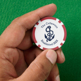 Juego De Fichas De Póquer Personalizado de ancla naval náutica personalizada