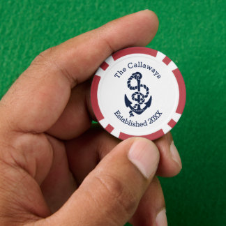 Juego De Fichas De Póquer Personalizado de ancla naval náutica personalizada