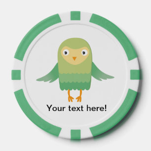 Juego De Fichas De Póquer Personalizado de búho verde