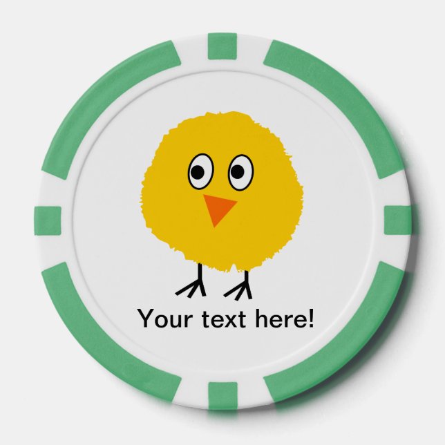 Juego De Fichas De Póquer Personalizado de pollo lindo (Anverso)