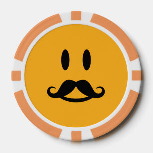 Juego De Fichas De Póquer Personalizado feliz de Mustache