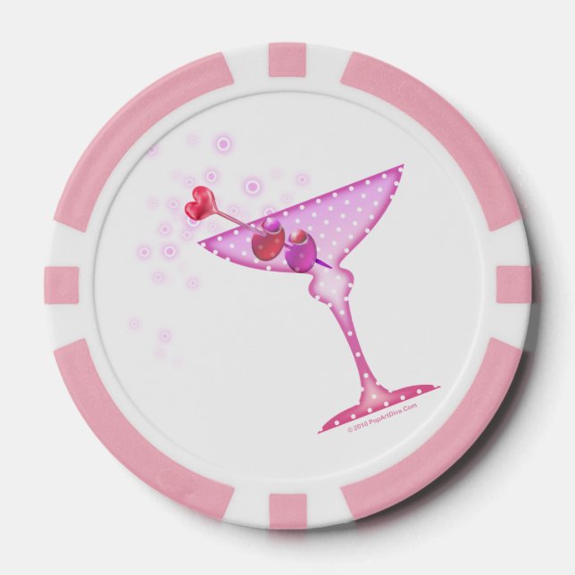 JUEGO DE FICHAS DE PÓQUER PERSONALIZADO POKER CHIPS - PINK MARTINI (Anverso)
