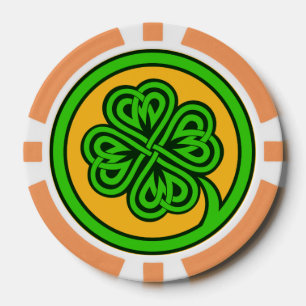 Juego De Fichas De Póquer Personalizado tribal Shamrock papas de póker