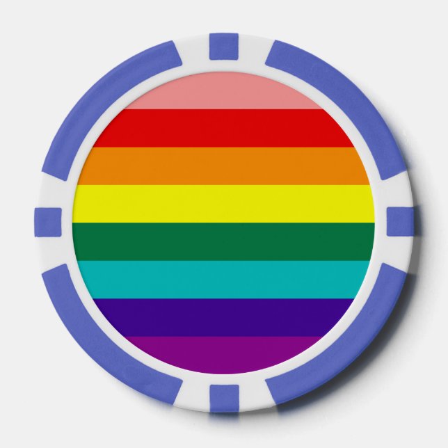 Juego De Fichas De Póquer Primera bandera del orgullo arcoiris (Anverso)