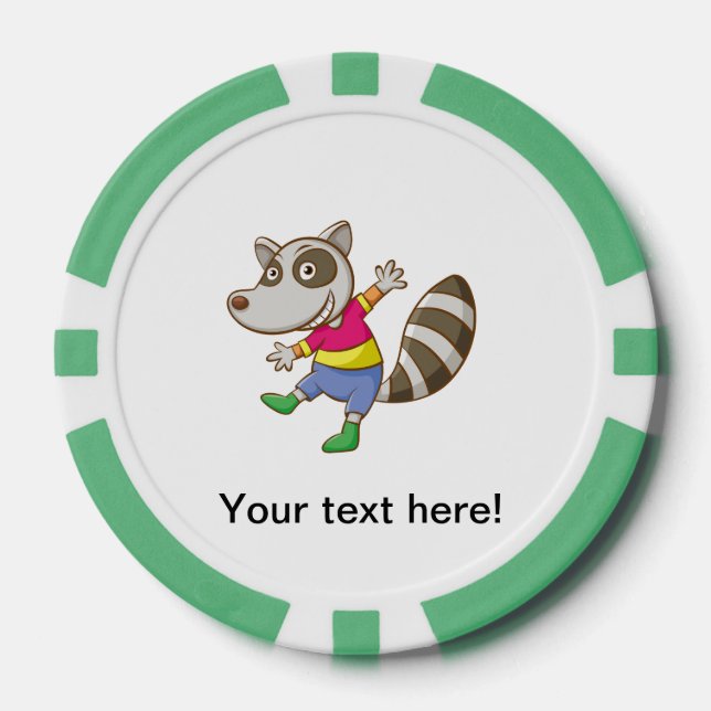 Juego De Fichas De Póquer Raccoon personalizado (Anverso)